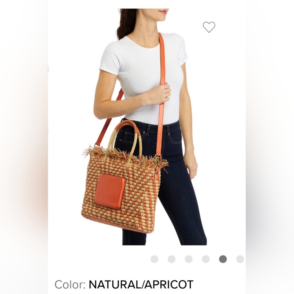 NWTs Patricia Nash Villora Woven straw tote bag  with artisan leather details. - Picture 5 of 6